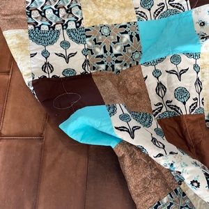 NEW Handmade Throw Quilt Owls brown/tan/blue C15